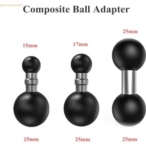 K1AB 25mm to 15mm/17mm/25mm Composite Ball Adapter For Industry Standard Dual Ball Socket Mounting arms- Works for garmin- GPS
