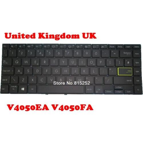 Laptop Keyboard For ASUS V4050EA V4050FA Without Frame Black United Kingdom UK NO Backlit Film