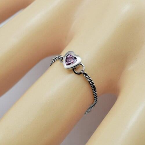 Spirited Heart Rings with Pink CZ 100% Authentic 925 Sterling-Silver-Jewelry Free Shipping