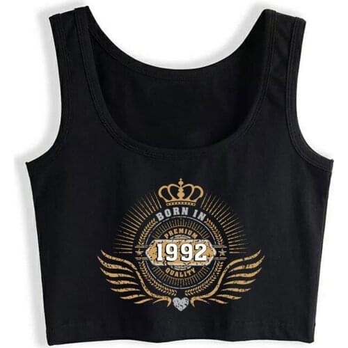 Crop Top Women Born In 1992 Harajuku Tank Top Women Funny Women Clothes