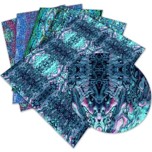 Faux Leather Sheets Shell Flower Pattern Printed A4 22x30cm for Hair Bow Diy Decoration Crafts