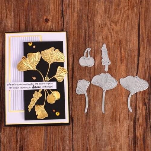 YaMinSanNiO Ginkgo Leaves Metal Cutting Dies for DIY Card Album Scrapbooking Techo Craft Dies SuppliesTemplate Embossing Stencil