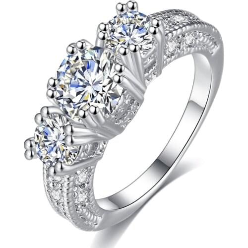 Fashion big Clear Crystal Stone Rings for Wedding Party Engagement Rings Bijoux A49