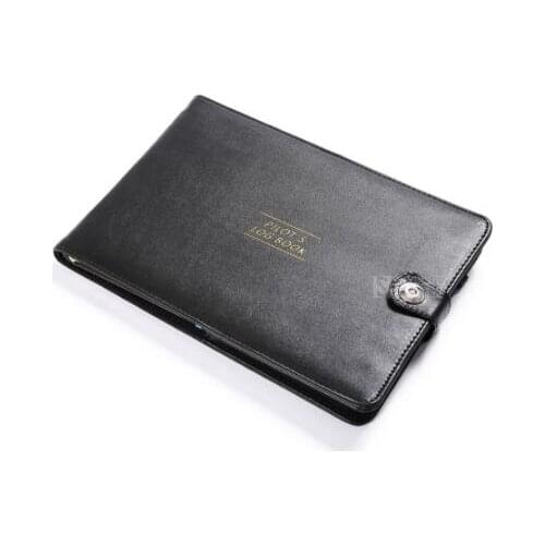 New Cover for Pilots Log Book Black Protect Case of Aviator Record Book, Holder PU Leather Simple Fashion Gift