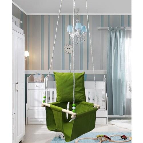 2021 New Wood Support Padded Baby Ceiling Swing Hammock Gray Green Purple Red for Picnic Camping Hammock Swing 50 kg capacity