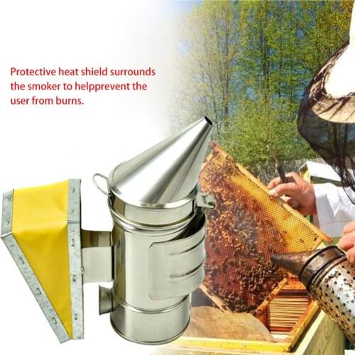 Stainless Steel Manual Bee Smoke Transmitter Kit Beekeeping Tool Apiculture Beekeeping Tool Bee Smoker Smoke Sprayer