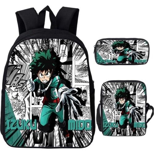 My Hero Academia Season 5 Backpack 3 Pcs/set Anime School Bags Boku no Hero Academia School Backpack for Boys Bookbag Mochila