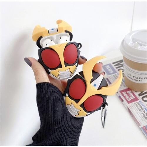 3D Cute Earphone Case for Apple Airpods 1 2 Cases Japan Anime Kamen Rider Silicone Headphone Protector Cover