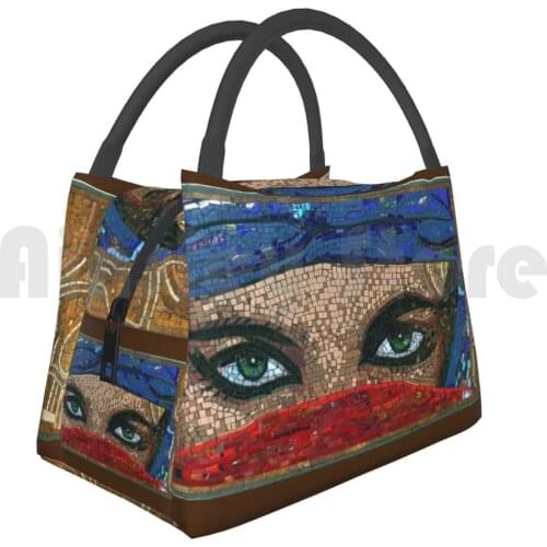 Cooler Lunch Bag Picnic Bag MiriamS Eyes Mosaic Mosaique Miriam Morocco Lady Portrait Eye Yeux Mosaicblues