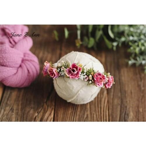 Jane Z Ann Lotus tiara Mori wreath original flower baby 100-day-old 1 year newborn photography props baby photos