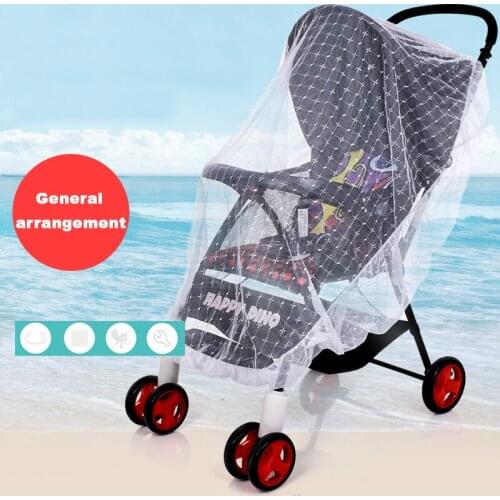 Universal Full Cover Trolley Stroller Stroller Wheelchair Child Carriage Accessories White for Mosquito Net