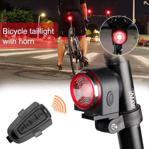 USB Rechargeable Remote Control Bike Taillight Alarm Lock Funciton Cycling Safety Warning Rear Lamp MTB Seatpost Lamp