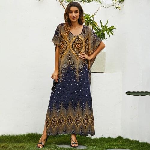 African Stripes Print Dresses For Women Ankara Dashiki Kaftan Moroccan Robe 2021 Muslim Fashion Abayas Clothes Plus Size Boubou
