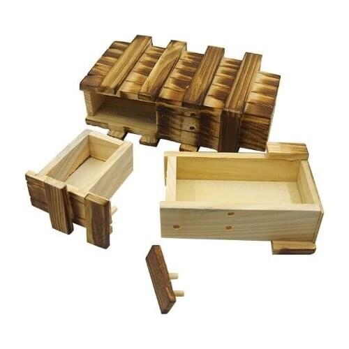 Big Size Vintage Wooden Toys Puzzle Box with Secret Drawer Magic Compartment Brain Teaser Toys Wood Puzzles Boxes Toy YH1309