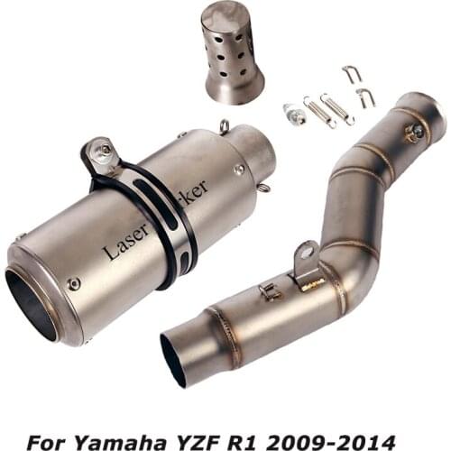 Slip for Yamaha YZF R1 2009-2014 Motorcycle Exhaust Tips Muffler Tube Mid Link Pipe Stainless Steel