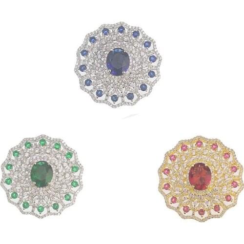 High-quality green/red/blue water drill rhinestone zircon Button crystal overcoat dress circular clothing buttons size:38mm
