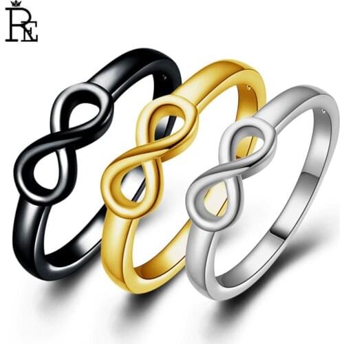 RE black Color infinity ring eternity ring charms best friend endless love symbol fashion rings for women J30