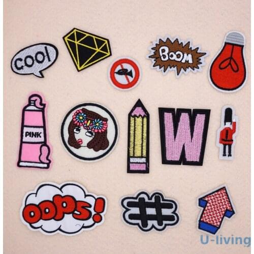 1pcs Mix lady cute Patch for Clothing Iron on Embroidered Sew Applique Cute Patch Fabric Badge Garment DIY Apparel Accessories