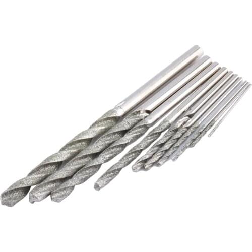 10pcs 0.8-4mm Diamond Drill Bits Twist Drill Bit Hole Drilling Tools For Glass Tile Stone