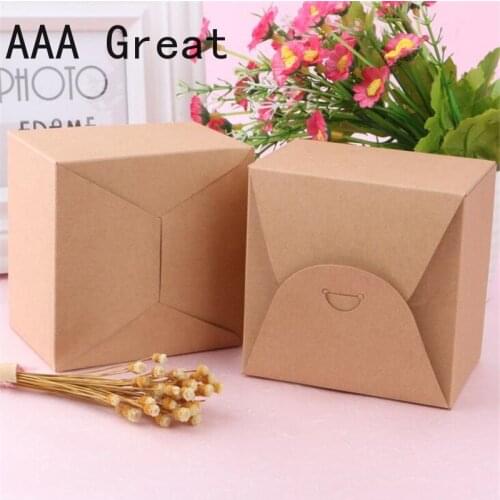 10Pcs/Lot Brown Kraft Paper Gifts Packaging Box Wedding Party Supply Packing Handmade Boxes Birthday Decorations Christmas Boxes