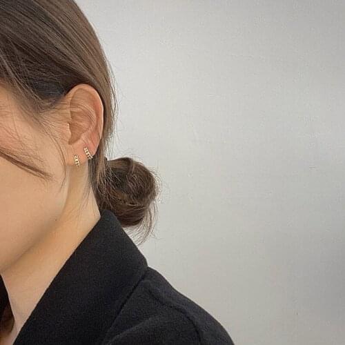 2021 New Fashion Hoop Earrings For Women Shiny Crystal Hollow Round Circle Ear Jewelry Gift For Wedding Silver Chain Ear Rings