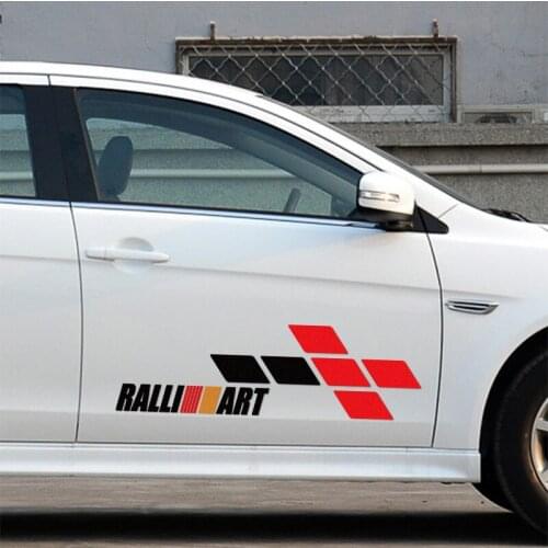 3 Pairs RALLIART Door Stickers Decal Car-Styling For mitsubishi asx lancer outlander pajero galant car accessories