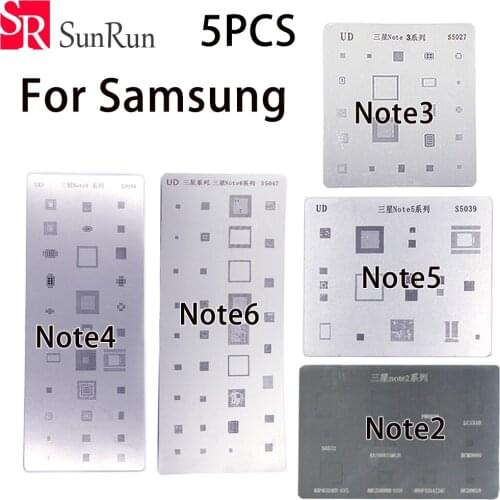 5pcs IC Chip BGA Reballing Stencil Kits Set Solder template for Samsung Note2 Note3 Note4 Note5 Note6