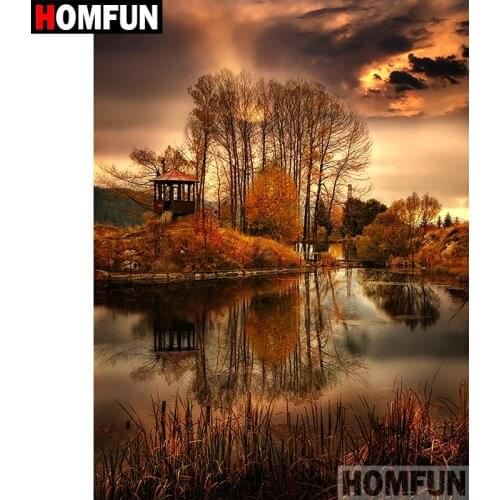 HOMFUN 5D DIY Diamond Painting Full Square/Round Drill "Water tree" 3D Embroidery Cross Stitch gift Home Decor A03744