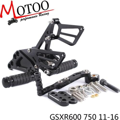 Full CNC Aluminum Motorcycle Adjustable footrest Rearsets Rear Sets Foot Pegs For SUZUKI GSXR600/750 gsxr 600 gsxr 750 2011-2016