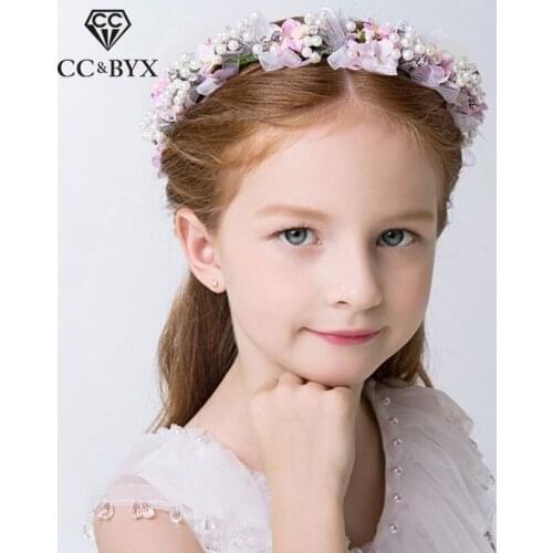 CC Children Wreath Flower Crown Tiara Wedding Jewelry Hair Accessories For Bridesmaids 100% Handmade Princess Headdress su069