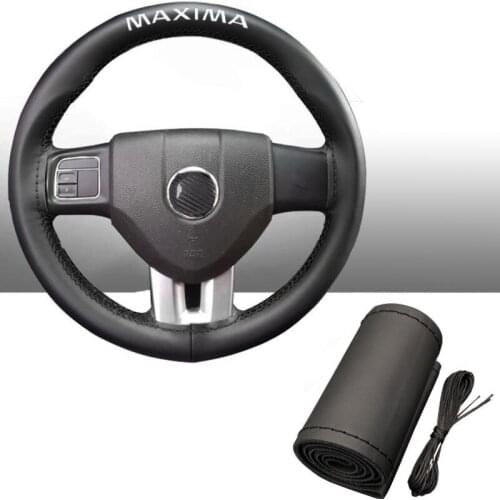 For Nissan Maxima 15 Inch Top Genuine Leather Steering Wheel Cover Car Interior Accessories