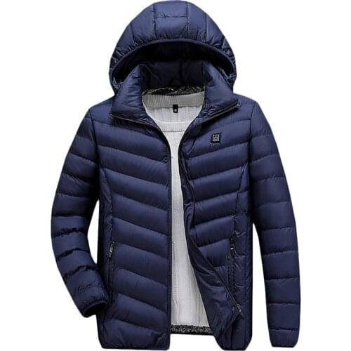 Cofekate Men Clothing 2020 4XL Intelligent Control Constant Temperature Coat Plus Size Unisex Winter Heated Hooded Mens Jacket