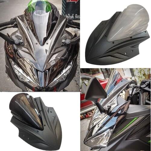 For Kawasaki Ninja 400 2019 2020 Deflector Motorcycles Windshield NINJA250 300 2013-2016 2017 2018 Windscreen Matte Carbon Color