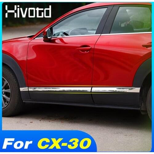 Hivotd Side Door Body Moulding Trim Strip Exterior Protection Accessories Car Modification Parts For Mazda CX30 CX-30 2020 2021