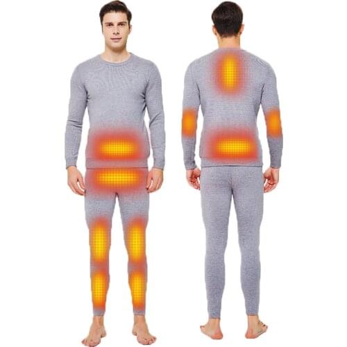 Women Men USB Infrared Heating Flexible Electric Underwear Sets Winter Warm Intimates Johns Ropa Termica Mujer Interior Hombre