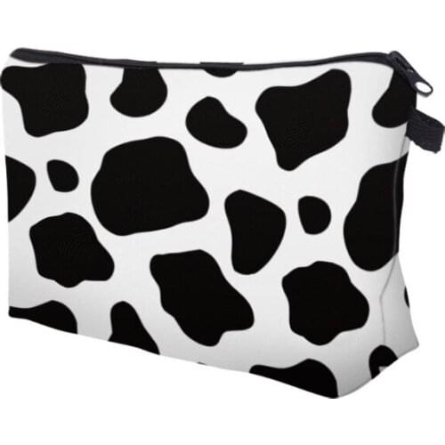 Cosmetics Bag Cow Printed Makeup Bags for Girls, Small Travel Toiletry Bag 22x13.5cm