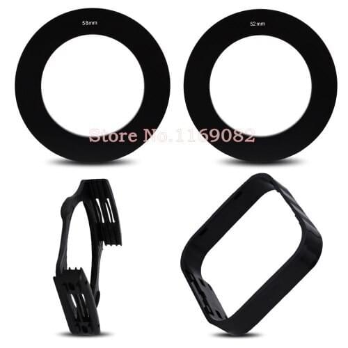 4 in 1 Square Hood & Filter Holder Filter + 52MM 58MM Adapter Ring for Cokin P Series