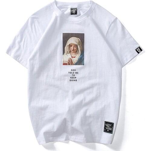 Summer T-shirts Men Streetwear Harajuku Tshirt Madonna Print Fashion Tops Tees Male Shorts Sleeve Cotton HH193