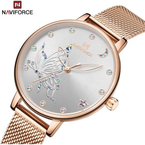 Luxury Brand NAVIFORCE Rose Gold Women Watches Fashion Creative Quartz Ladies Wristwatch Waterproof Clock girls Relogio Feminino