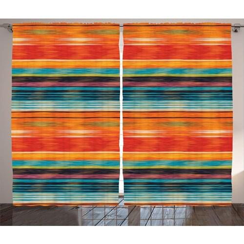 Mexican Window Curtains Home Decor Living Room Curtains Abstract Vintage Gradient Bedroom Window Drapes