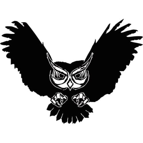 20X14.8CM Bird Owl Decor Fashion Vinyl Decals Car Stickers Black Silver Car-styling S6-2461