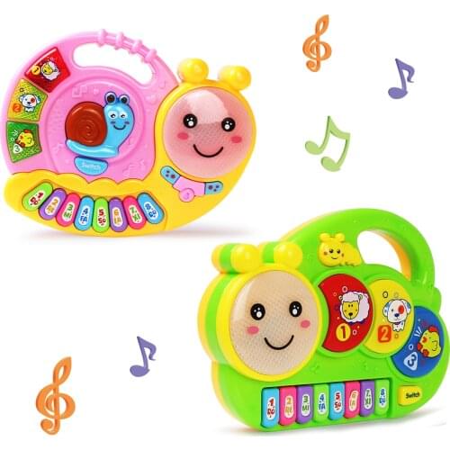 Cartoon Piano Keyboard Toy with Animal Sound Flashing Light Electric Game Baby Instruments Early Educational Toys Gift for Kids