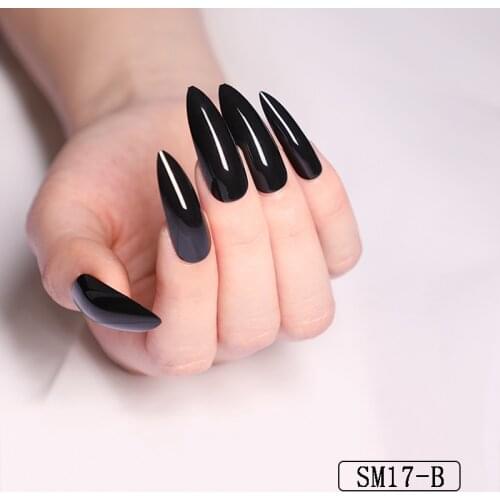 24Pcs Extra Long False Nails Tip Colorful Stiletto Tips Sharp End Stilettos Fake Nail UV Gel Manicure Easy Wear Artificial Nails