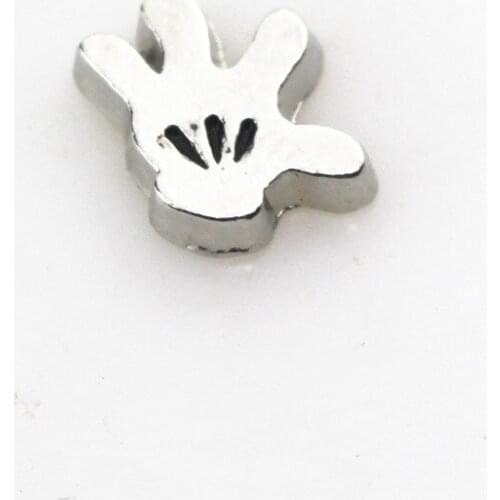 New arrive 20pcs/lot Mickey hand floating charms living glass floating memory lockets charms diy jewelry wholesale