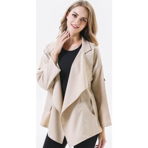 Casual Trench Coat Irregular Style Spring Autumn Womens Fashion Clothing
