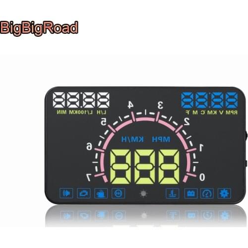BigBigRoad Car OBD2 HUD Head Up Display Windscreen Projector For KIA K4 Cachet K7 K5 Optima K3 Niro Opirus Pegas K900 Soul Rio