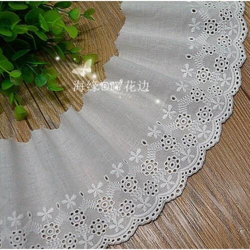 Hot!!2 Yards Off White Cotton Lace Accessories Lace Fabric/ Diy Handmade Lace Decoration/Hair Accessories Lace Wholesale