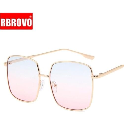 RBROVO 2021 Ocean Lens Sunglasses Women Vintage Glasses Vintage Shopping Candy Colors Lunette Shopping De Soleil Femme UV400