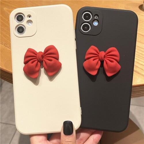 Red bow Silicone Case For Huawei Nova 5T 3 3E 4 4E 5 5i PRO 6 7 8 SE Shockproof Soft Cover For Huawei Nova 8 PRO