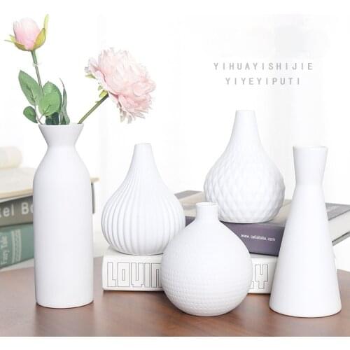 Nordic style crafts dried flowers arrangement home decoration ceramic decoration white vase vases for flowers